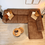 Industrielle Ecksofa Brisbane Eco-Leder Cognac - rechts 
