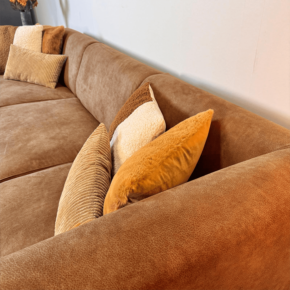 Industrielle Ecksofa Brisbane Eco-Leder Cognac - rechts 