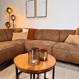 Industrielle Ecksofa Brisbane Eco-Leder Cognac - links 