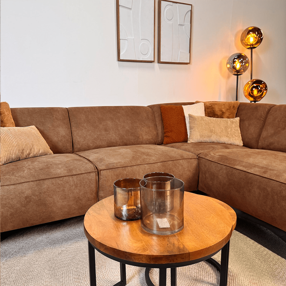 Industrielle Ecksofa Brisbane Eco-Leder Cognac - rechts 