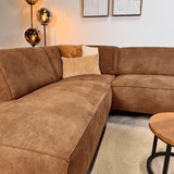 Industrielle Ecksofa Brisbane Eco-Leder Cognac - links 