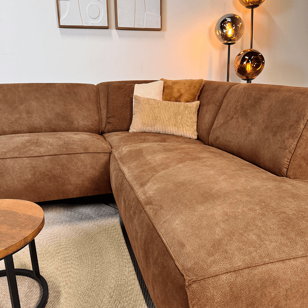 Industrielle Ecksofa Brisbane Eco-Leder Cognac - rechts 