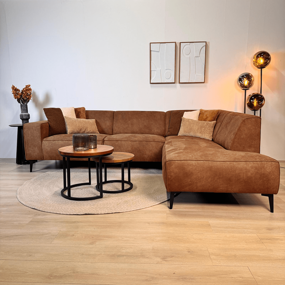 Industrielle Ecksofa Brisbane Eco-Leder Cognac - rechts 