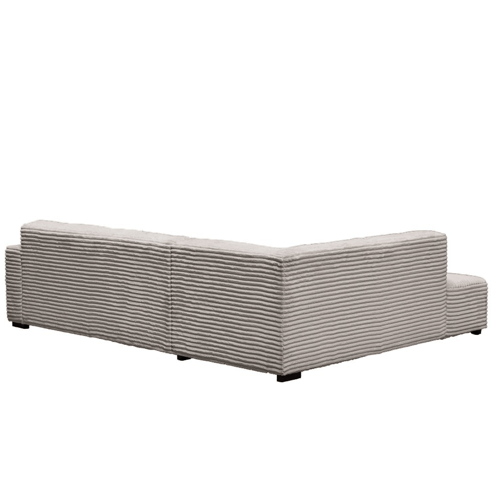 Ecksofa Gavi superweicher Rippenstoff Beige links