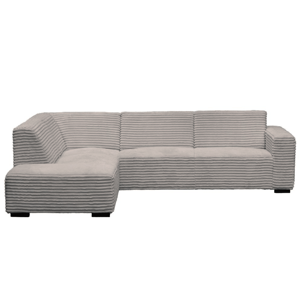Ecksofa Gavi superweicher Rippenstoff Beige links