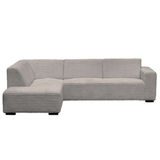 Ecksofa Gavi superweicher Rippenstoff Beige links