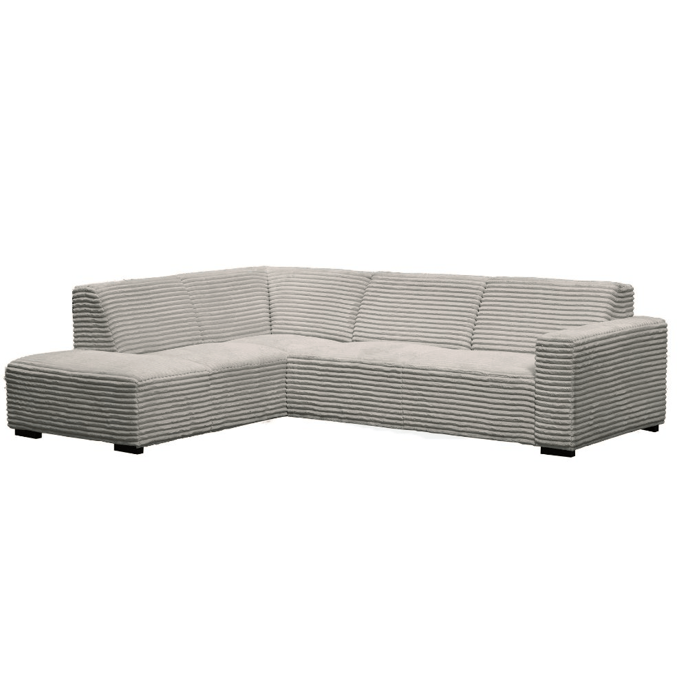 Ecksofa Gavi superweicher Rippenstoff Beige links