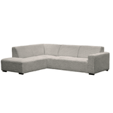 Ecksofa Gavi superweicher Rippenstoff Beige links