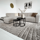 Ecksofa Gavi superweicher Rippenstoff Beige links
