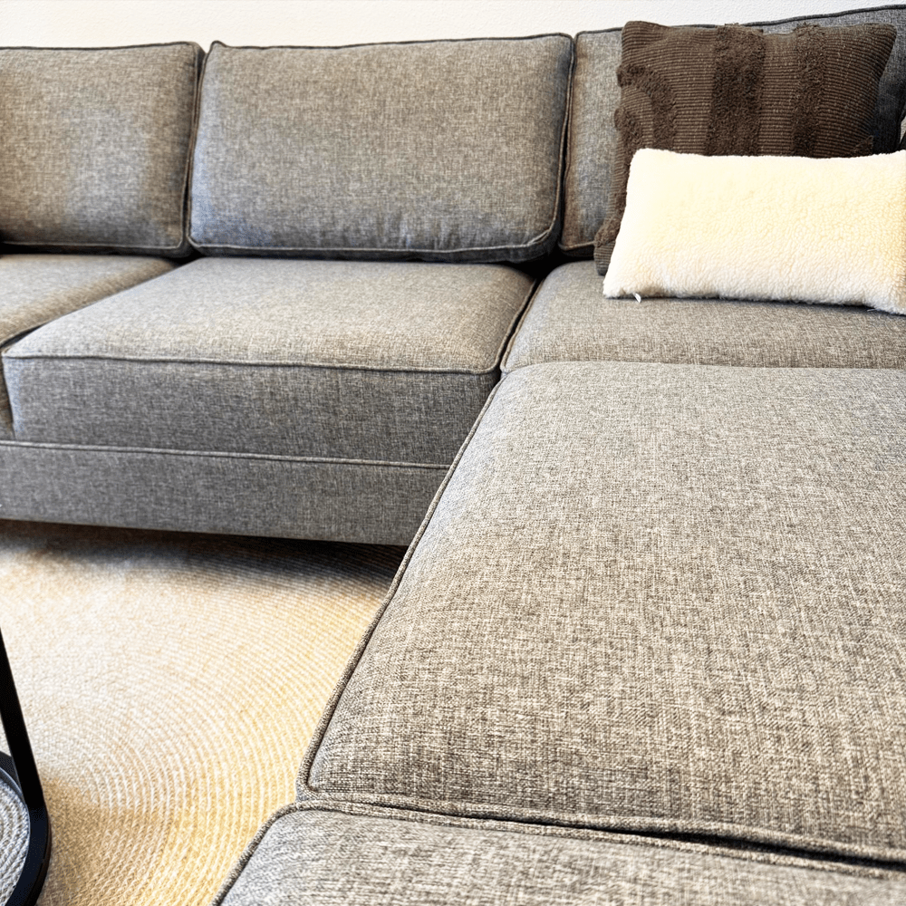 Ecksofa Kale Stoff Grau - fünf Personen 