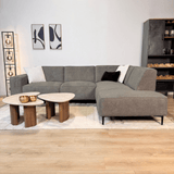 Ecksofa Ravi Chenille meliert taupe – rechts