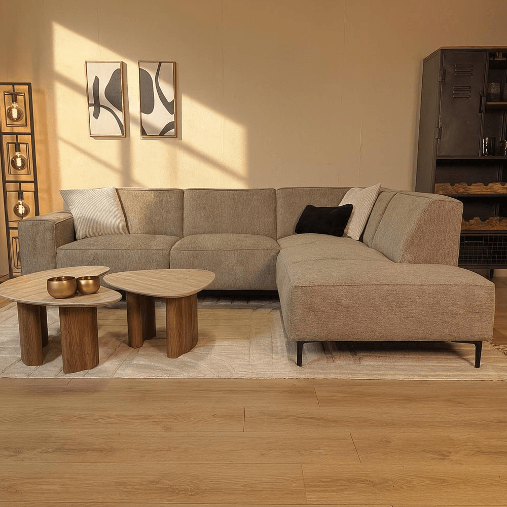 Ecksofa Ravi Chenille meliert grau – rechts