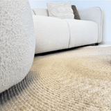 Ecksofa Sophie aus Bouclé in Creme mit organischer Form – links