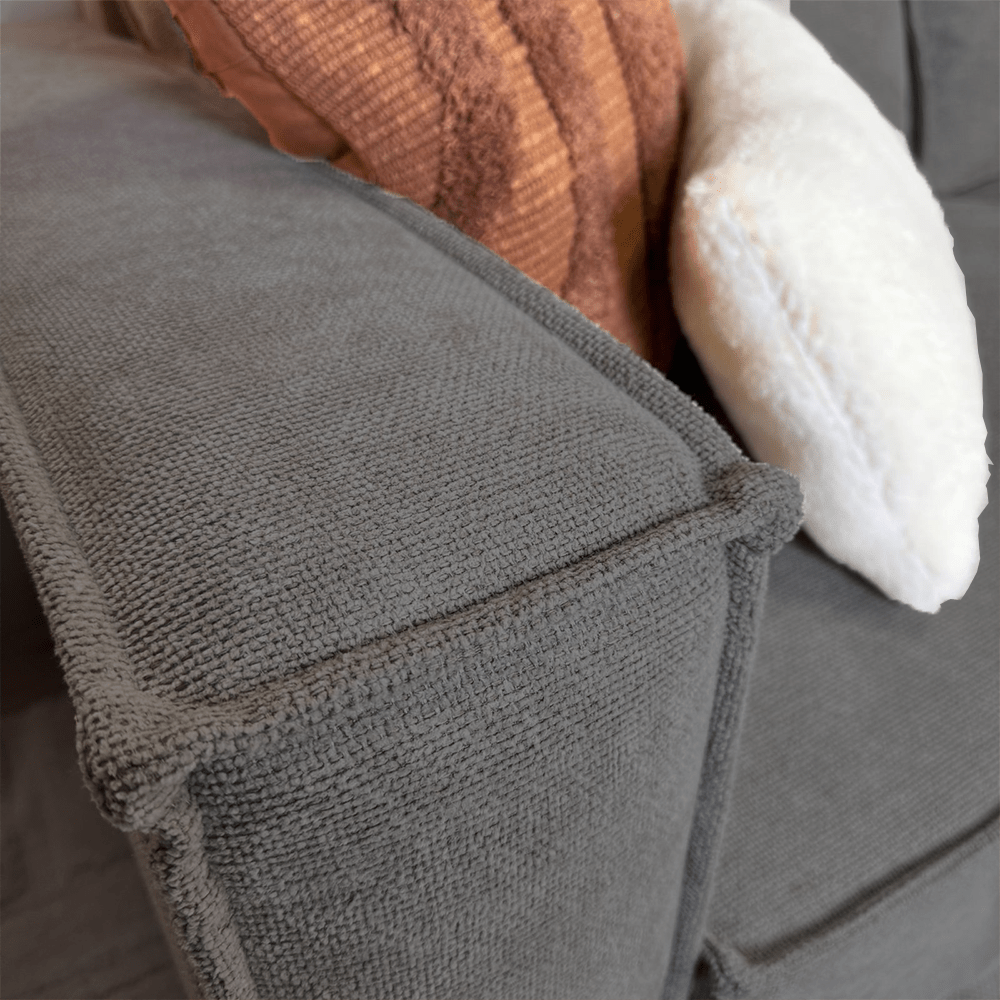 Ecksofa Yara mit Chaiselongue Chenille anthrazit - rechts 