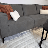 Ecksofa Yara mit Chaiselongue Chenille anthrazit - rechts 