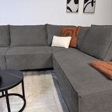 Ecksofa Yara mit Chaiselongue Chenille anthrazit - rechts 