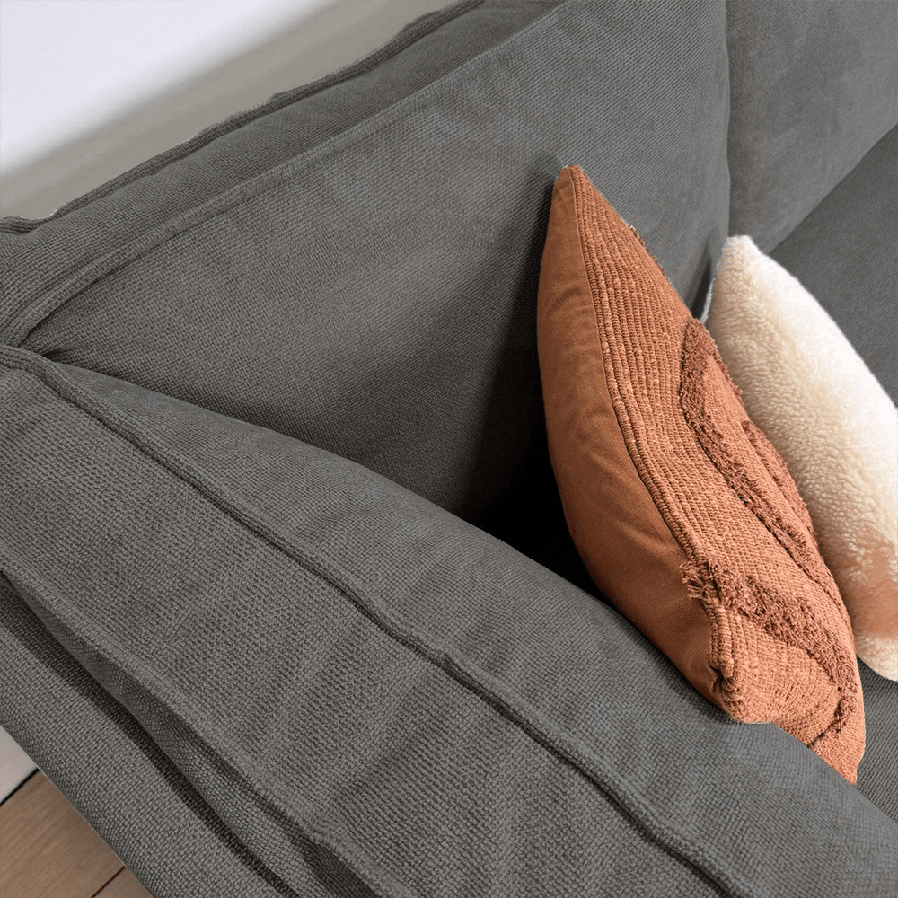 Ecksofa Yara mit Chaiselongue Chenille anthrazit - links 