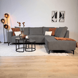 Ecksofa Yara mit Chaiselongue Chenille anthrazit - rechts 
