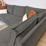 Ecksofa Yara mit Chaiselongue Chenille anthrazit - rechts 