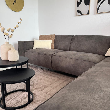 Industrielle Ecke Sofa Brisbane Anthrazit Right Leder