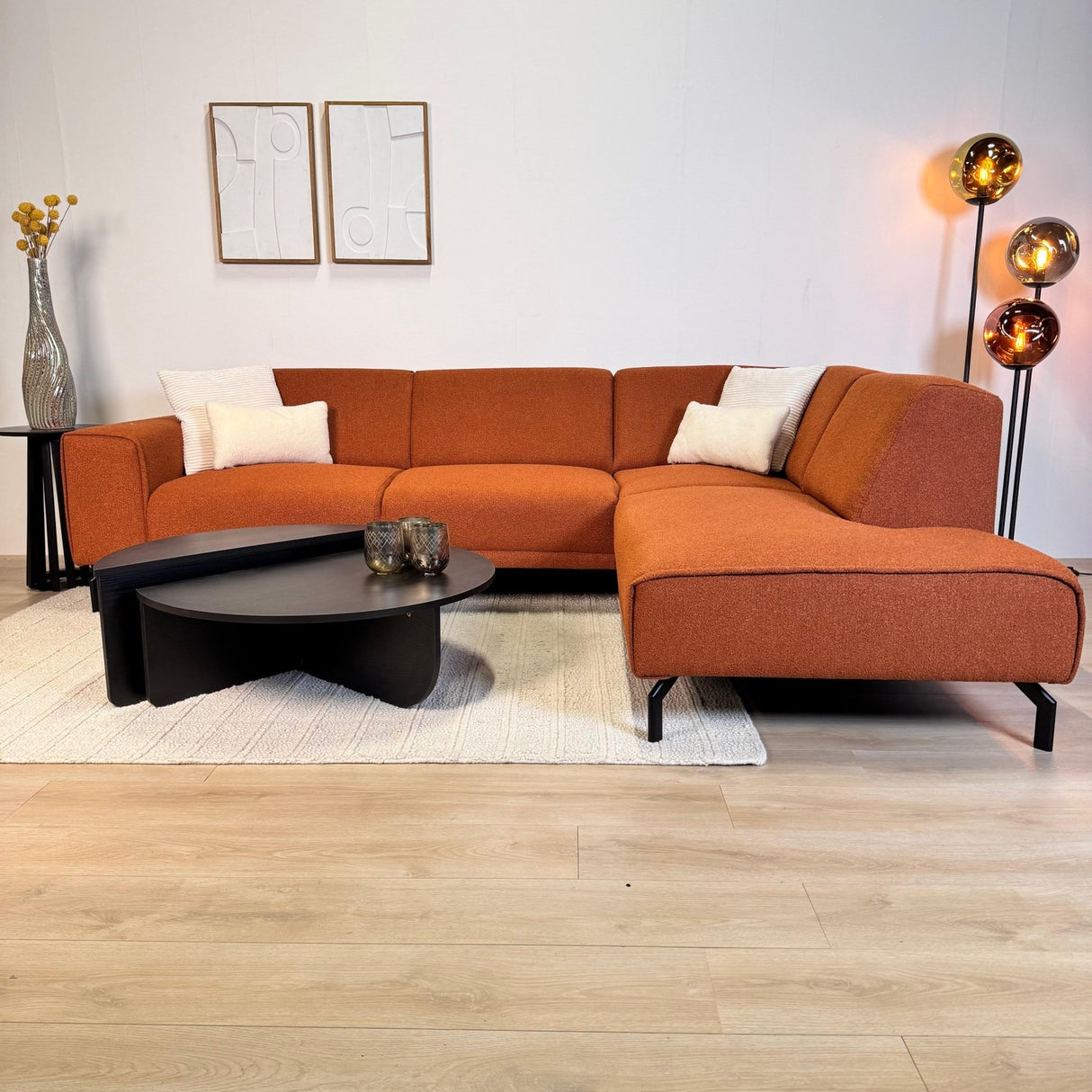 Runde Couchtisch Schwarz Gestuft Melamin 85 cm Orin 