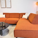 Ecksofa Maël Bouclé-Stoff terrakottafarben – links