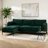 Hoekbank Peppin groen velvet - links sfeerfoto in modern interieur