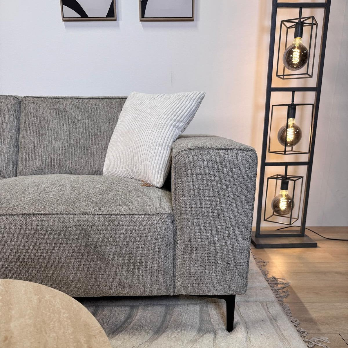 Ecksofa Ravi Chenille meliert grau – links