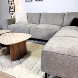 Ecksofa Ravi Chenille meliert grau – links