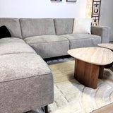Ecksofa Ravi Chenille meliert grau – rechts