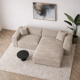 Banken - Hoekbank beige chenille Wayne 264 cm - hoek links en rechts monteerbaar - Dimehouse