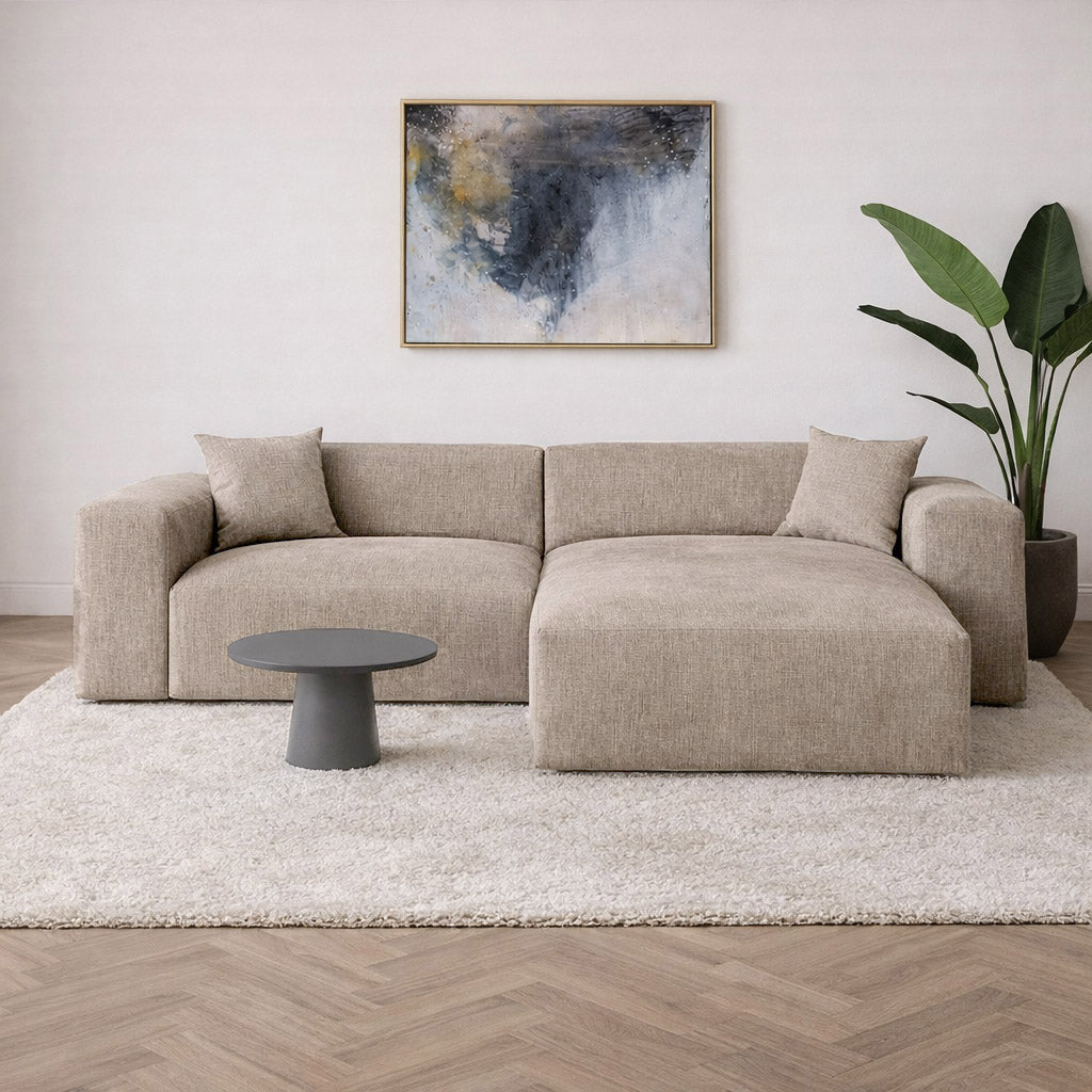 Ecksofa Beige Chenille Wayne 264 cm