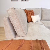 Ecksofa Yara mit Chaiselongue Chenille beige -links 