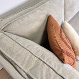 Ecksofa Yara mit Chaiselongue Chenille beige -links 