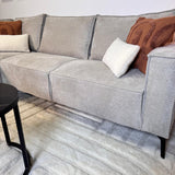 Ecksofa Yara mit Chaiselongue Chenille beige -links 