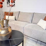 Ecksofa Yara mit Chaiselongue Chenille beige -links 
