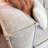 Ecksofa Yara mit Chaiselongue Chenille Beige - rechts 