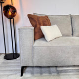 Ecksofa Yara mit Chaiselongue Chenille Beige - rechts 