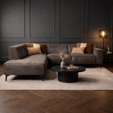Industrielle Ecksofa anthrazit Eco-Leder Brisbane - links 