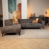 Industrielle Ecksofa anthrazit Eco-Leder Brisbane - links 
