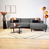 Ecksofa Davidson Anthrazit Rechts - Mikrofaserstoff 