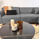 Ecksofa Davidson Anthrazit Rechts - Mikrofaserstoff 