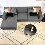 Ecksofa Davidson Anthrazit Links - Mikrofaserstoff 