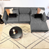 Ecksofa Davidson Anthrazit Rechts - Mikrofaserstoff 