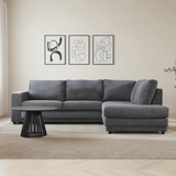 Ecksofa anthrazit Rippstoff Couch Gabi - rechts 