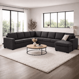Ecksofa Stoff Anthrazit - 7-Sitzer - 345 x 285 cm - Blake