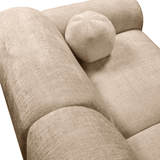 Ecksofa aus sandfarbenem Chenillestoff – 292 x 169 cm – Shane – links