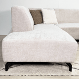 Ecksofa beige Chenille-Stoff mit Chaiselongue links Manon 
