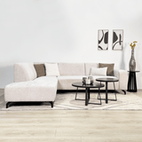 Ecksofa beige Chenille-Stoff mit Chaiselongue links Manon 