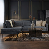 Ecksofa Anthrazit Samt Hohe Beine Gaya - links 